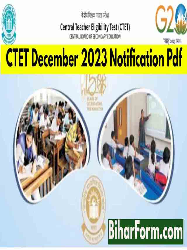 CTET December 2023 Notification Pdf Download, Apply
