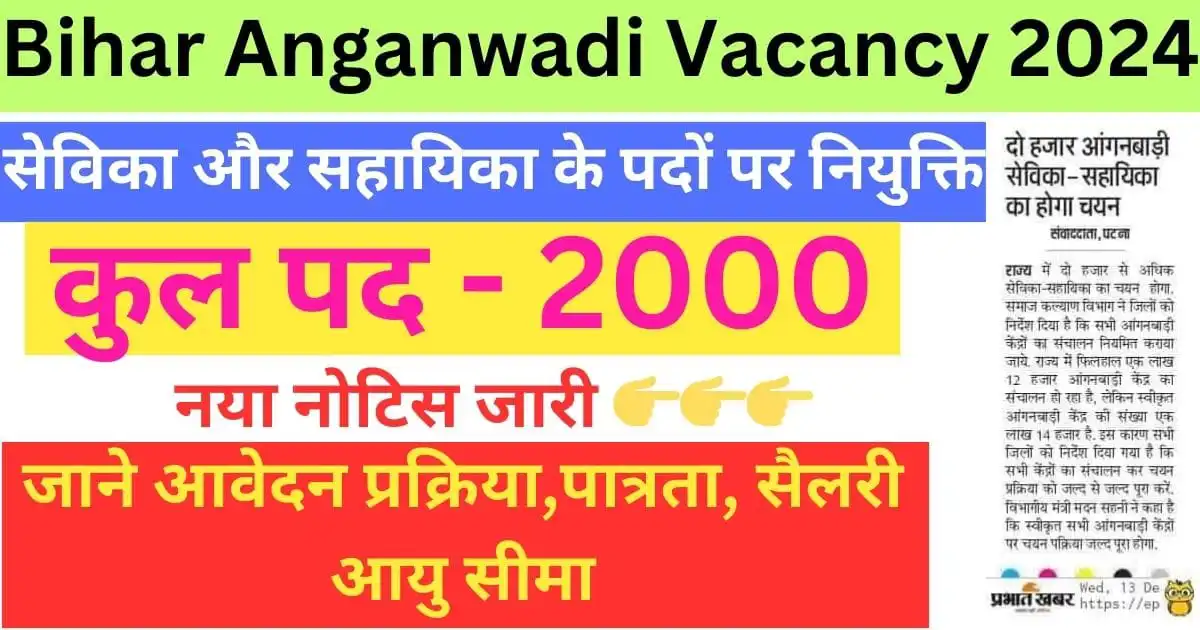Anganwadi Vacancy Bihar