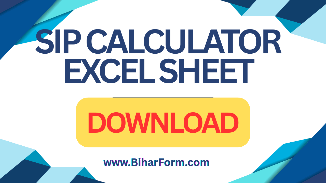 Best Mutual Fund SIP Calculator Excel Sheet Download