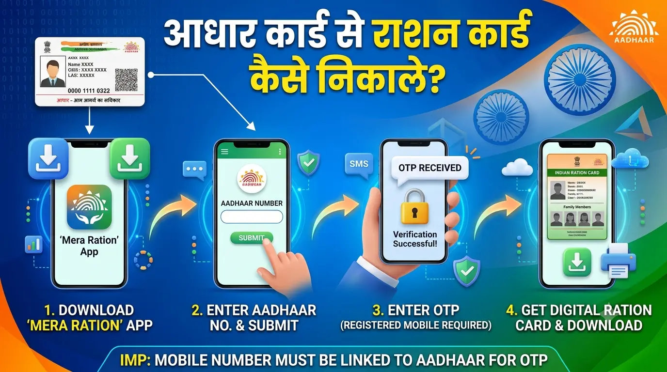 Aadhar Card Se Ration Card Kaise Nikale